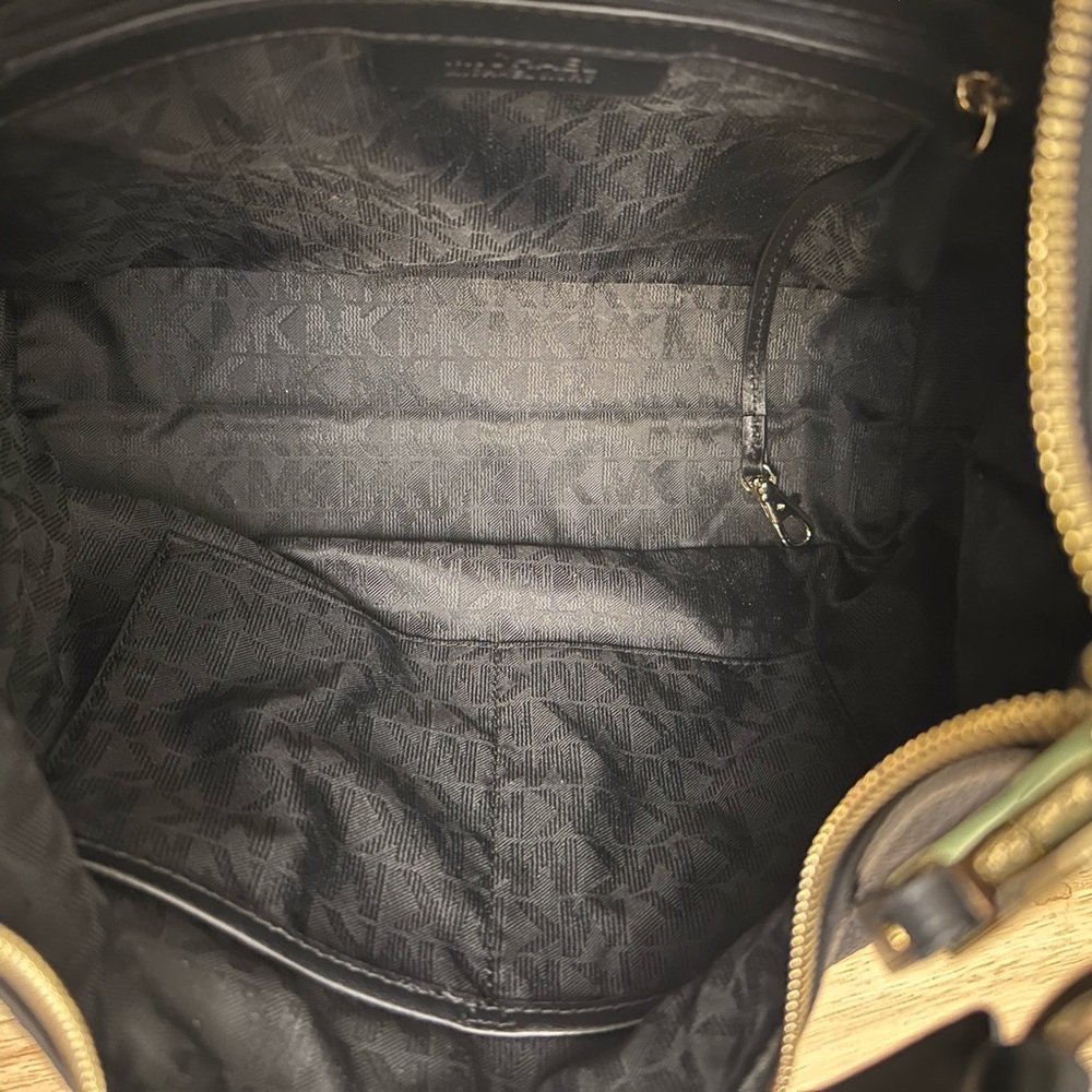 Michael Kors Black Leather Hobo Bag with Gold Accents - Picture 8 of 8